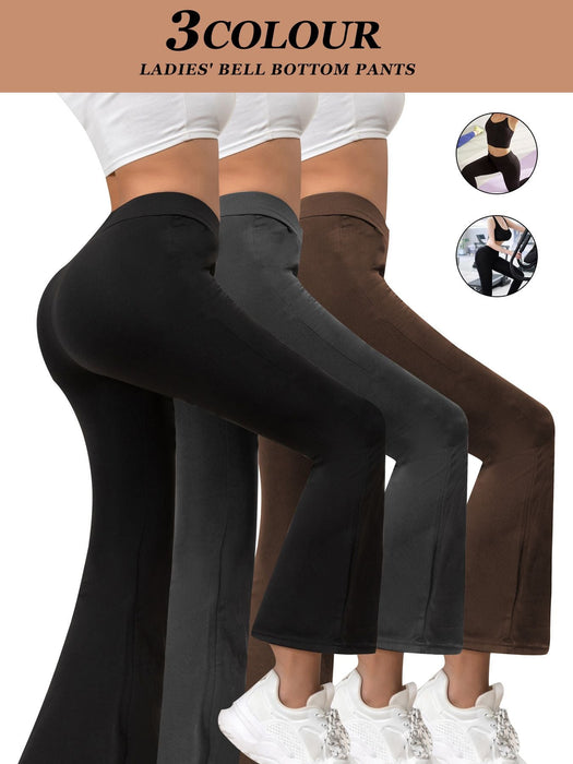 3pcs Butt-Lifting Flare Yoga Pants – High Waist, Ultra Stretch, Naked Feel Leggings for Women