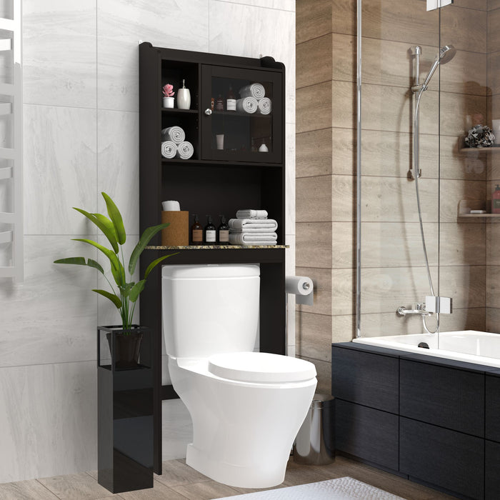 Modern Over The Toilet Space Saver Organization Wood Storage Cabinet for Home, Bathroom