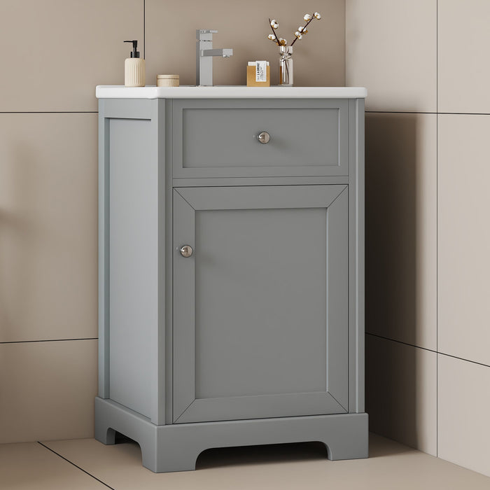 20\" Bathroom Vanity with Sink, Bathroom Cabinet with Soft Closing Door, Storage Rack and Adjustable Shelves
