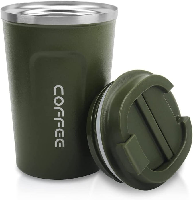 12 oz Stainless Steel Vacuum Insulated Tumbler - Coffee Travel Mug Spill Proof with Lid - T hermos Cup for Keep Hot/Ice Coffee; Tea and Beer