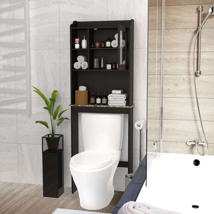 Modern Over The Toilet Space Saver Organization Wood Storage Cabinet for Home, Bathroom