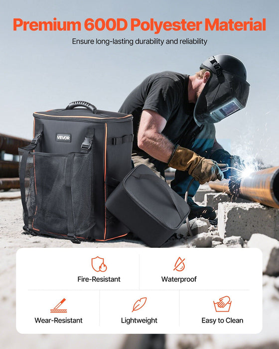 35.6L Welding Backpack 600D Polyester Welder Backpack for Tools and Helmet