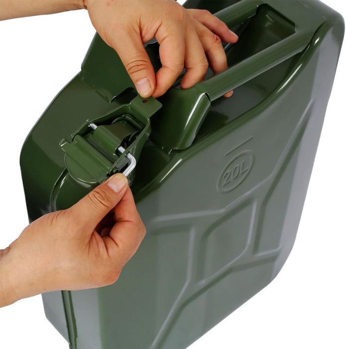 5 Gallon Jerry Fuel Can with Flexible Spout, Portable Jerry Cans Fuel Tank Steel Fuel Can, Fuels Gasoline for Cars, Trucks, Green