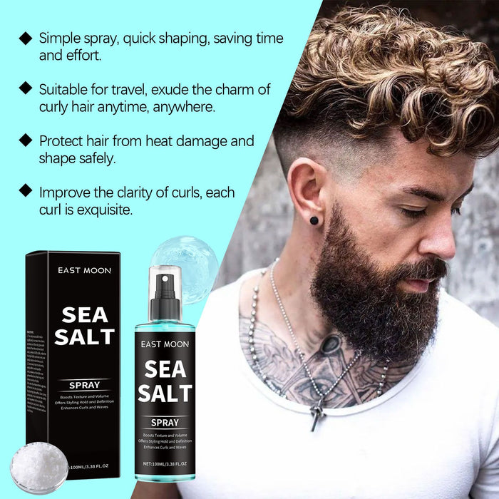 East Moon Sea Salt Curling Spray Long Lasting Styling Elastic Hair Conditioner Hair Spray for Lazy and Refreshing Hair Spray