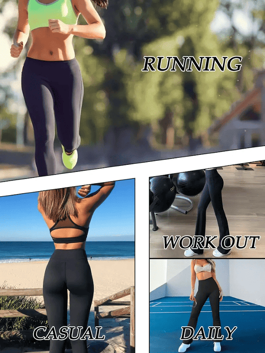 3pcs Butt-Lifting Flare Yoga Pants – High Waist, Ultra Stretch, Naked Feel Leggings for Women