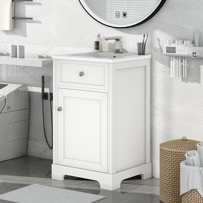 20\" Bathroom Vanity with Sink, Bathroom Cabinet with Soft Closing Door, Storage Rack and Adjustable Shelves