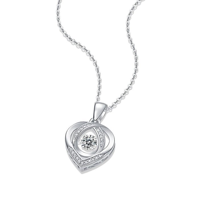 With you in my Heart - A fashionable and trendy jewelry necklace pendant set with 0.5-carat Moissanite S925 sterling silver