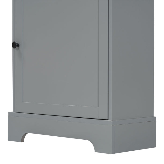 White Tall Storage Cabinet with 3 Drawers and Adjustable Shelves for Bathroom, Study, Office and Interior, MDF Board with Painted Finish