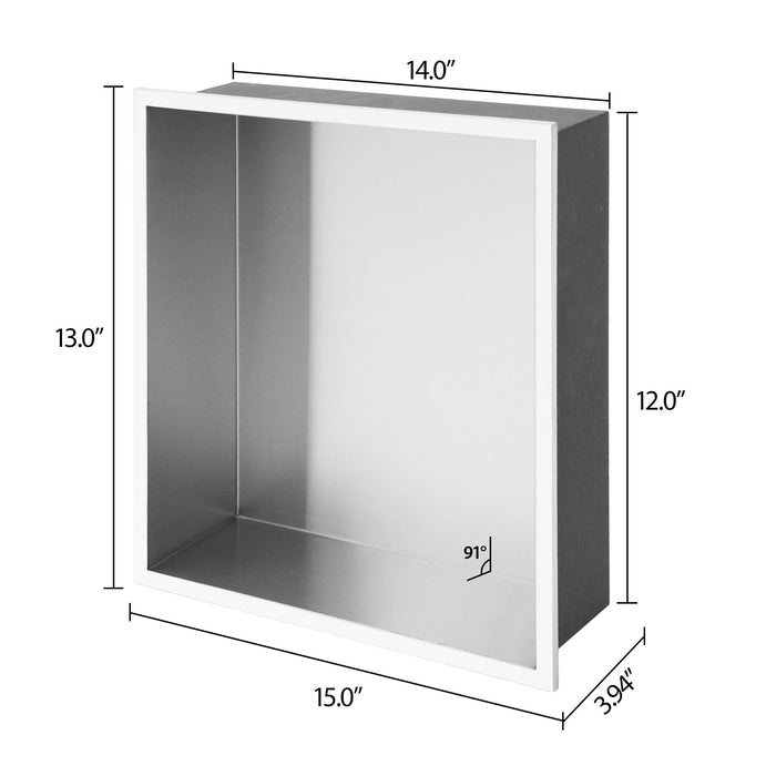 Brushed Stainless Steel Wall Shower  Niche , Double Recessed Shower Shelf for Bathroom