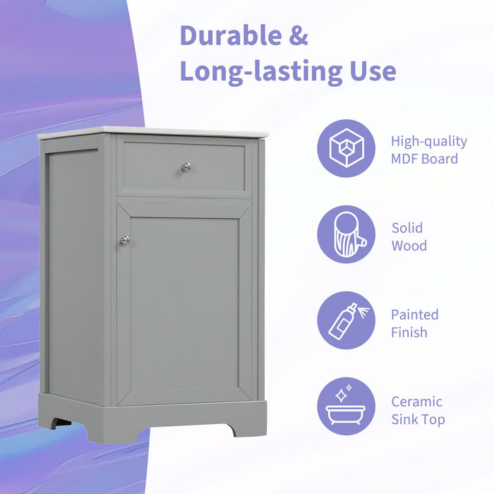 20\" Bathroom Vanity with Sink, Bathroom Cabinet with Soft Closing Door, Storage Rack and Adjustable Shelves
