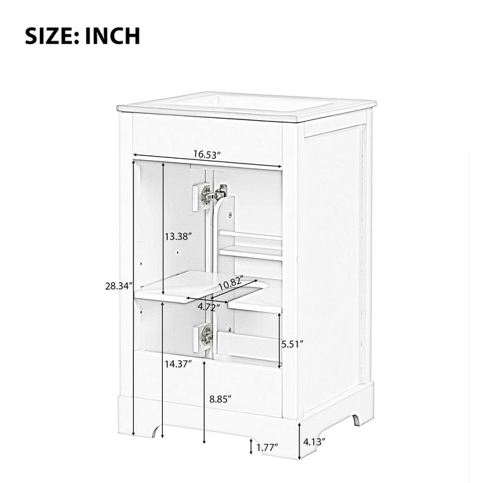 20\" Bathroom Vanity with Sink, Bathroom Cabinet with Soft Closing Door, Storage Rack and Adjustable Shelves
