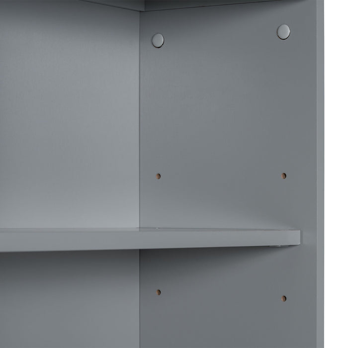 White Tall Storage Cabinet with 3 Drawers and Adjustable Shelves for Bathroom, Study, Office and Interior, MDF Board with Painted Finish