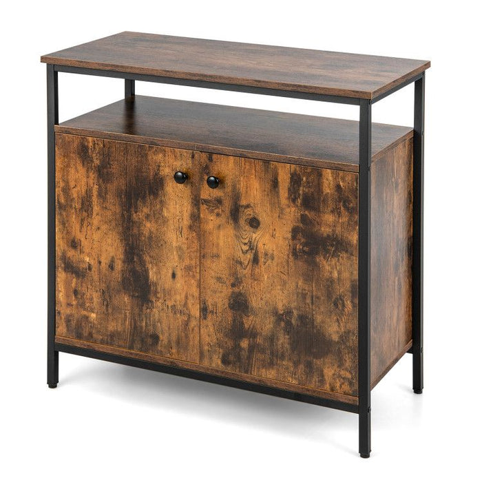 2-Door Buffet Cabinet with Shelves and Cable Management Holes