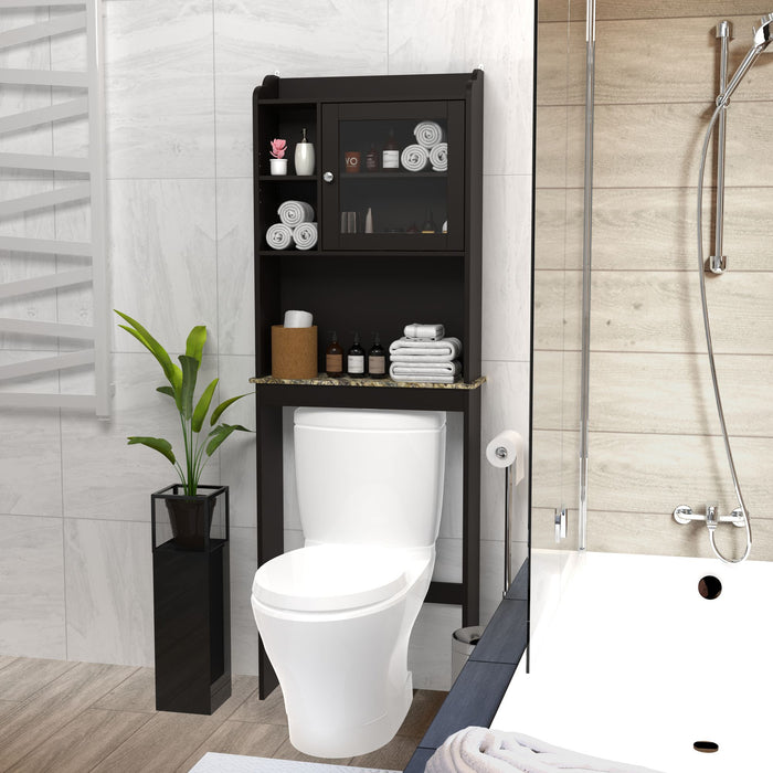 Modern Over The Toilet Space Saver Organization Wood Storage Cabinet for Home, Bathroom