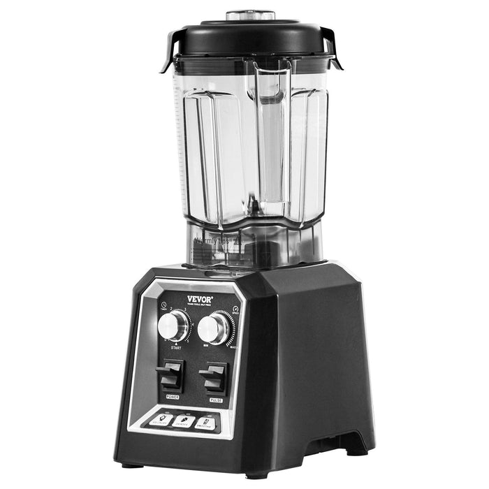 VEVOR Professional Blender, Commercial Countertop Blenders, 68 oz Jar Blender Combo, Stainless Steel 3 Functions Blender, for Frozen Drinks, Shakes, Smoothies, Peree, and Crush Ice, Black