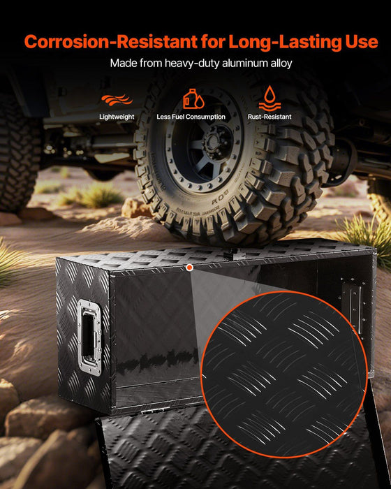 30"x13"x9.6" Heavy Duty Aluminum Truck Bed Tool Box for Pickup RV Black