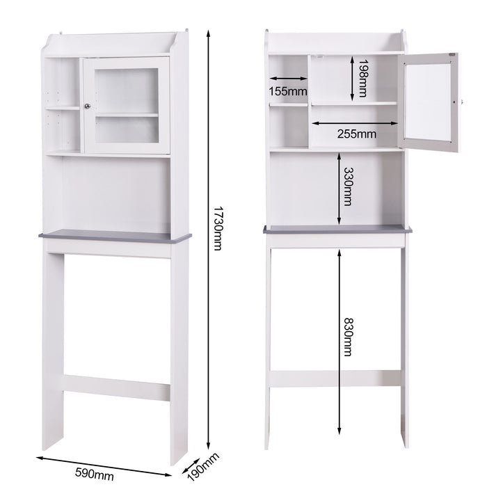 Modern Over The Toilet Space Saver Organization Wood Storage Cabinet for Home, Bathroom