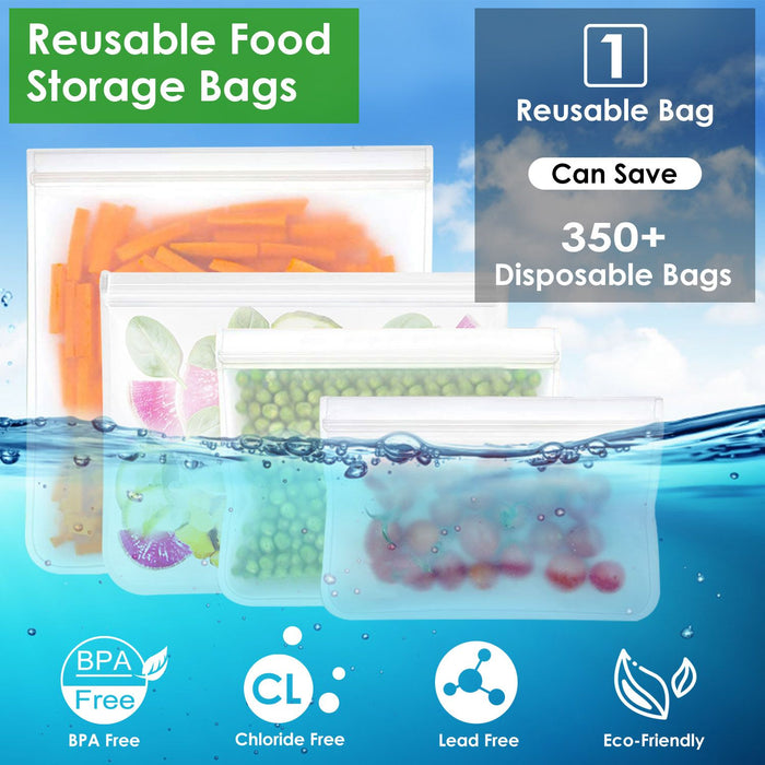 20Pcs Reusable Food Storage Bags 5 Sandwich Snack Gallon Quart Bag Leakproof B PA F ree Food Container Freezer Safe Lunch Bag