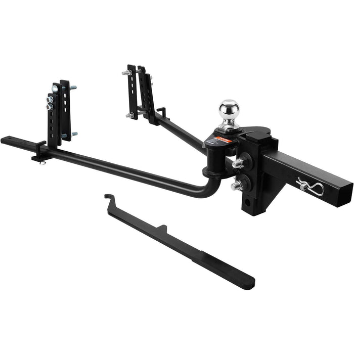 Weight Distribution Hitch, 1,000 lbs Weight Distributing Hitches Kit with Sway Control for Trailer, 2-In Solid Steel Shank, 2-5/16 in Alloy Steel Ball, Powder Coated Load Leveling Hitch, Black