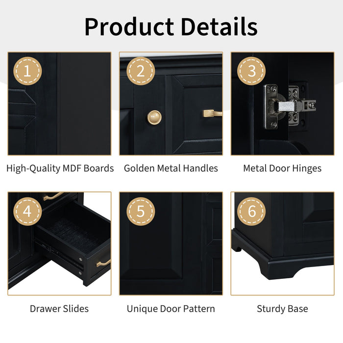 30" Bathroom Vanity with Sink, One Package, Bathroom Cabinet with Drawers, Solid Frame and MDF Board