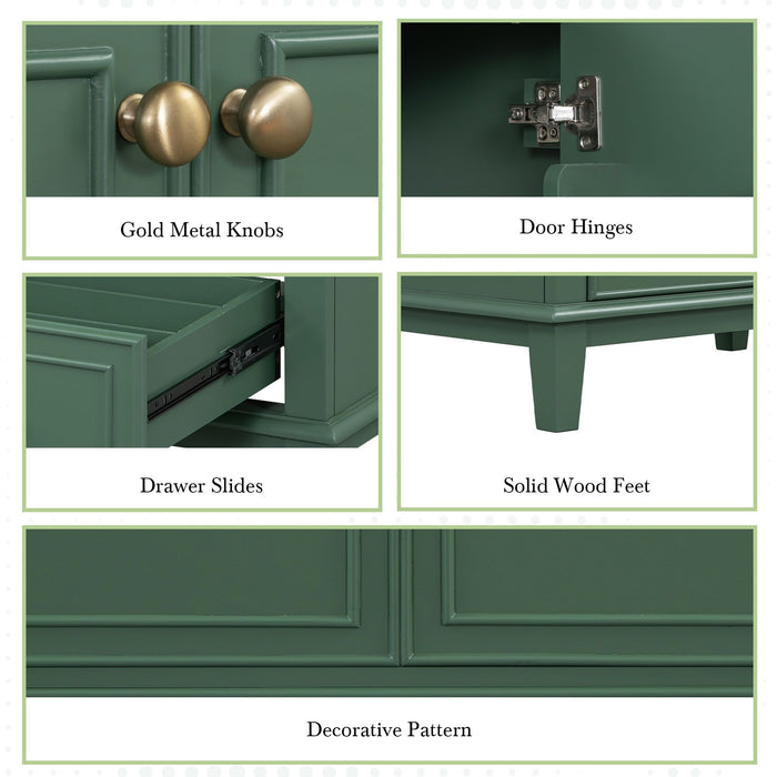 30\" Bathroom Vanity with Sink Combo, Multi-functional Bathroom Cabinet with Doors and Drawer, Solid Frame and MDF Board
