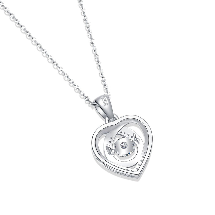 With you in my Heart - A fashionable and trendy jewelry necklace pendant set with 0.5-carat Moissanite S925 sterling silver