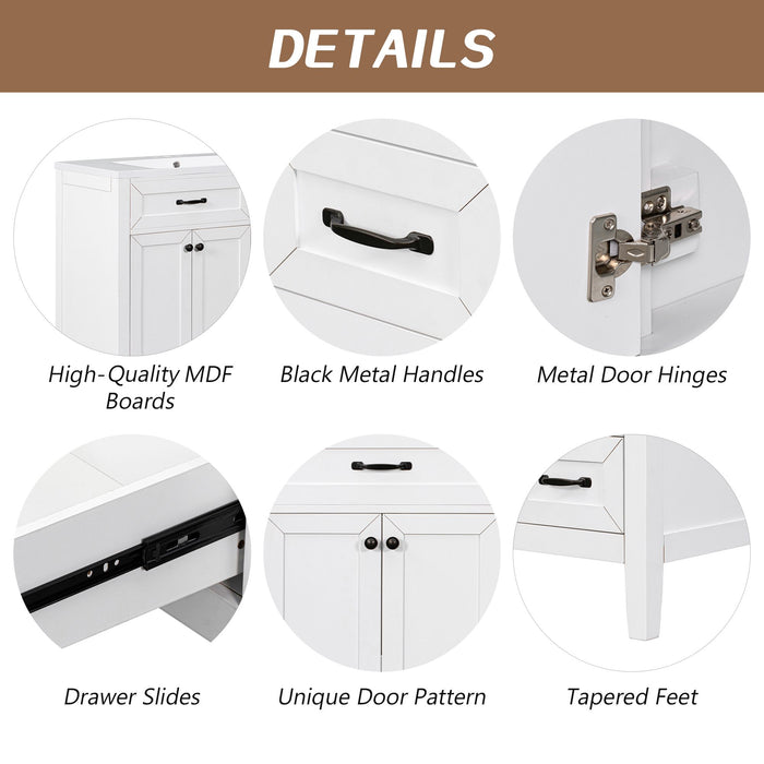 36\" Bathroom Vanity with Sink Combo, Black Bathroom Cabinet with Drawers, Solid Frame and MDF Board