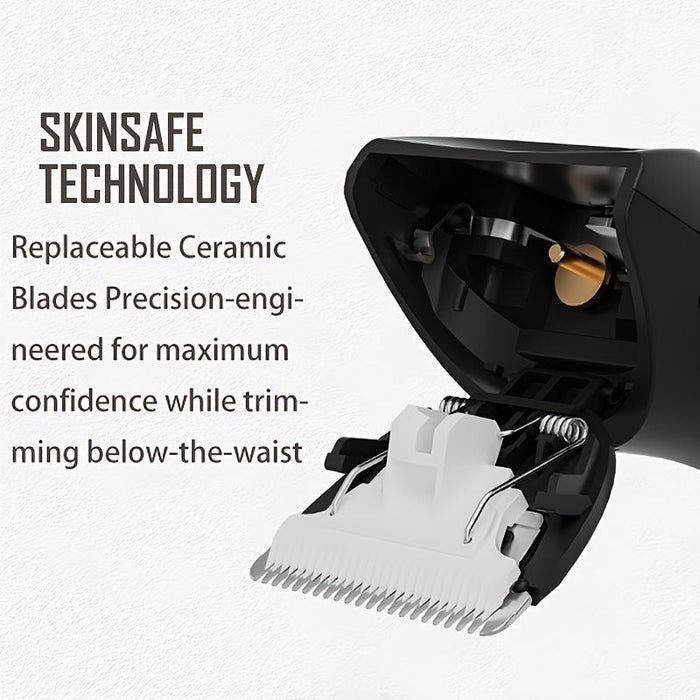 1pc USB Rechargeable Electric Groin Hair Trimmer Ball Trimmer For Men With Replaceable Ceramic Blade Heads; Waterproof Male Hygiene Razor