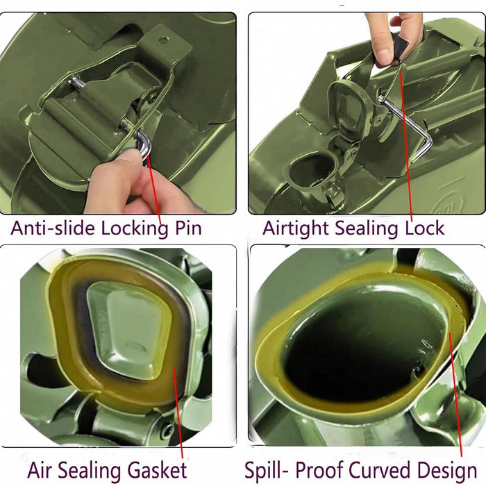 5 Gallon Jerry Fuel Can with Flexible Spout, Portable Jerry Cans Fuel Tank Steel Fuel Can, Fuels Gasoline for Cars, Trucks, Green