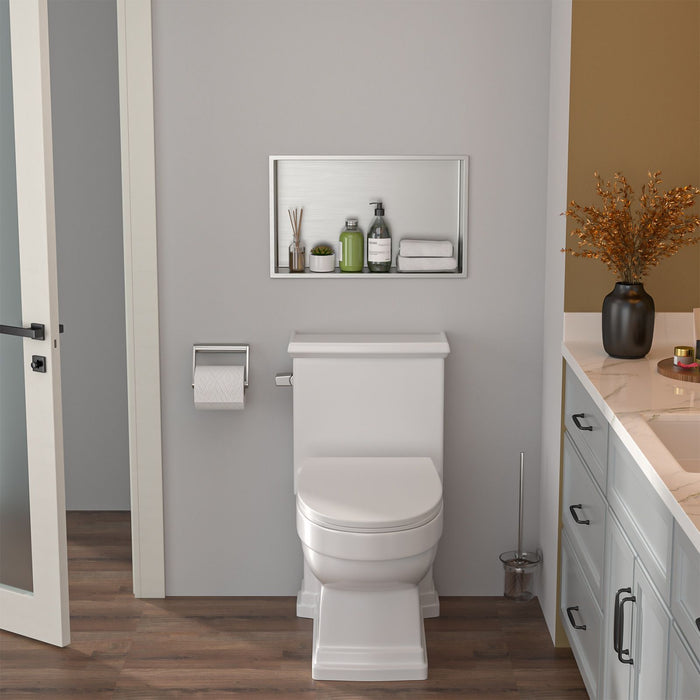 Brushed Stainless Steel Wall Shower  Niche , Double Recessed Shower Shelf for Bathroom