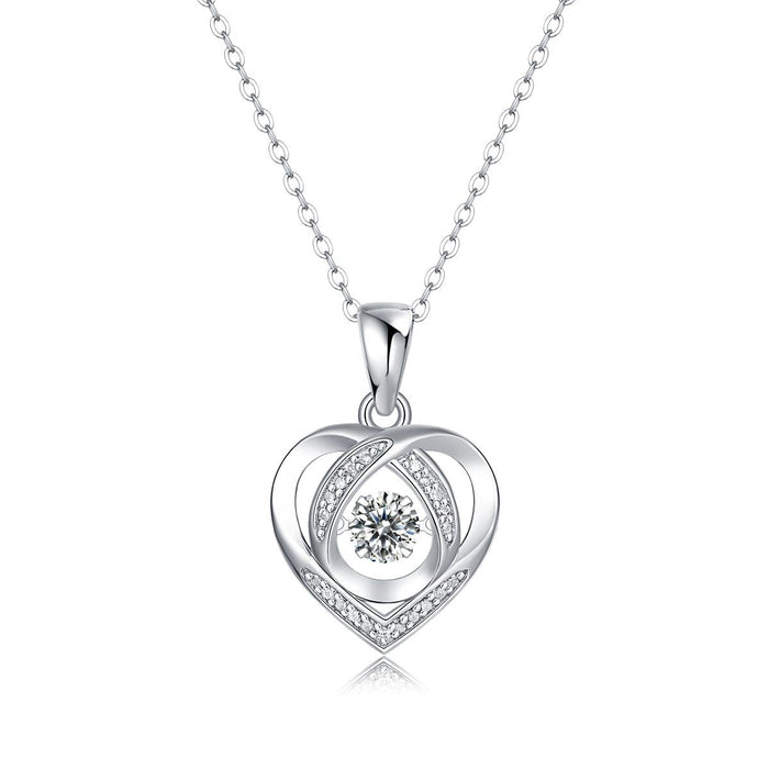 With you in my Heart - A fashionable and trendy jewelry necklace pendant set with 0.5-carat Moissanite S925 sterling silver