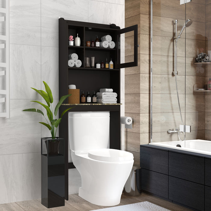 Modern Over The Toilet Space Saver Organization Wood Storage Cabinet for Home, Bathroom