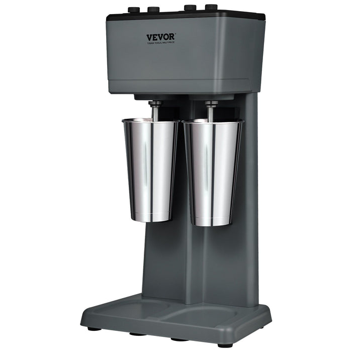 VEVOR Milkshake Maker, 375W x 2 Electric Milkshake Machine, Double Heads Drink Mixer Blender Machine, 3-Speed Milkshake Mixer with 2 x 820 ml Stainless Steel Cups, for Commercial and Home