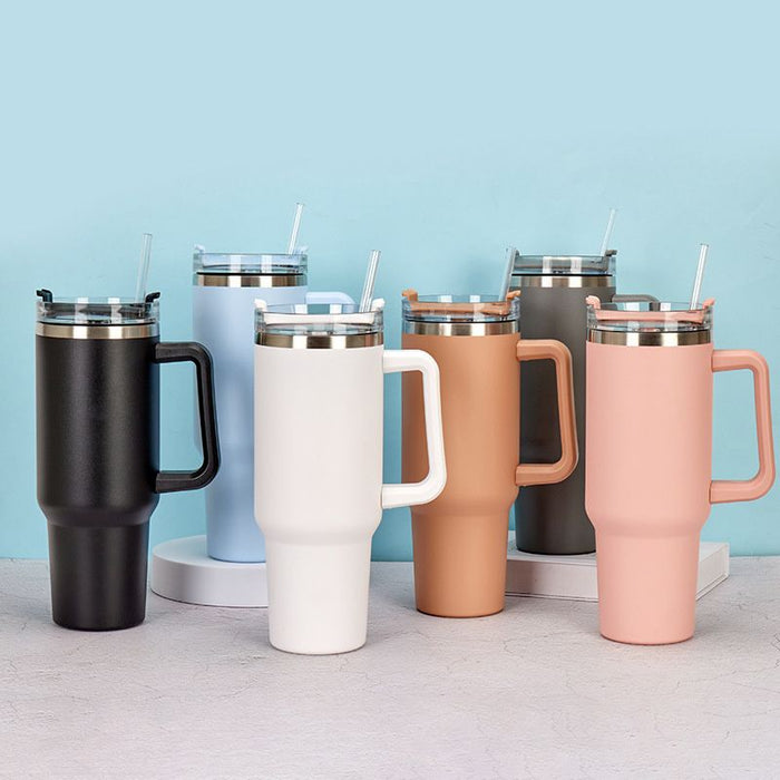 40oz Adventure Quencher Tumbler T hermos Vacuum Cups With Handle Stainless Steel Travel Water Cup Stay Ice Cold Car Coffee Mug