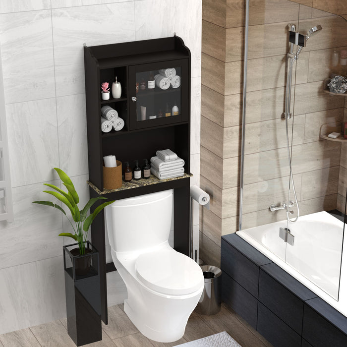 Modern Over The Toilet Space Saver Organization Wood Storage Cabinet for Home, Bathroom