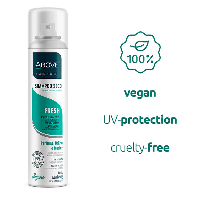 ABOVE Fresh - Dry Shampoo - Absorbs Excess Oil Between Washes - Gives Softness and Shine to Your Strands - Does Not Leave Residue - Prevents Bad Odors with Floral and Citrus Notes - 3.17 oz