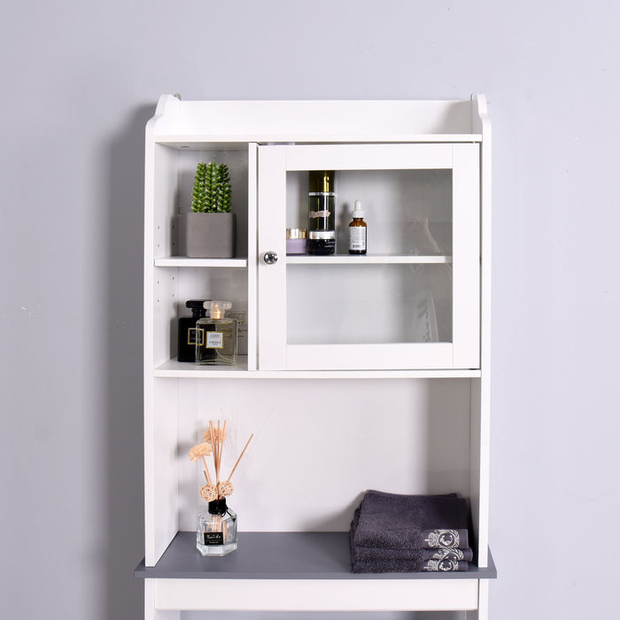 Modern Over The Toilet Space Saver Organization Wood Storage Cabinet for Home, Bathroom
