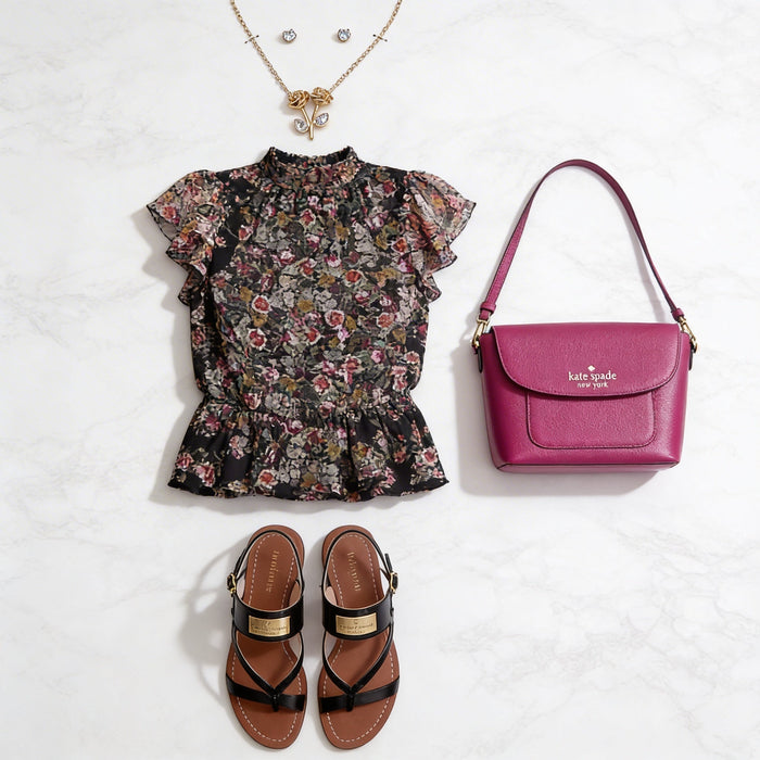 1. STATE Womens Black Floral Cap Sleeve Mock Mini Drop Waist Dress