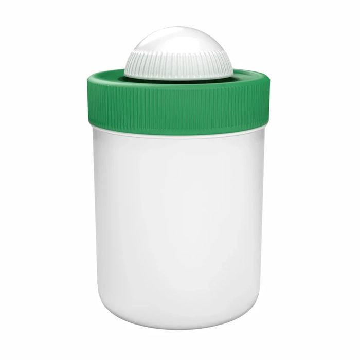 Samix 100ml White Cosmetic Jar with Green Lid (10-Pack)