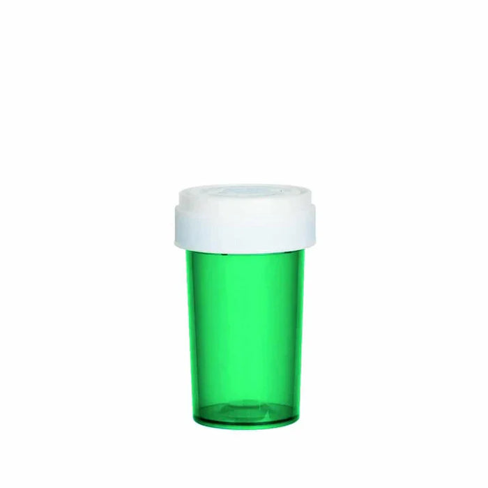 1-Clic Clear Vu Green Plastic Vials 16 Dram 170 Ct