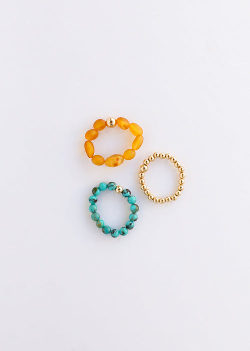 Natural Turquoise + 14k Gold Filled || Adult Ring
