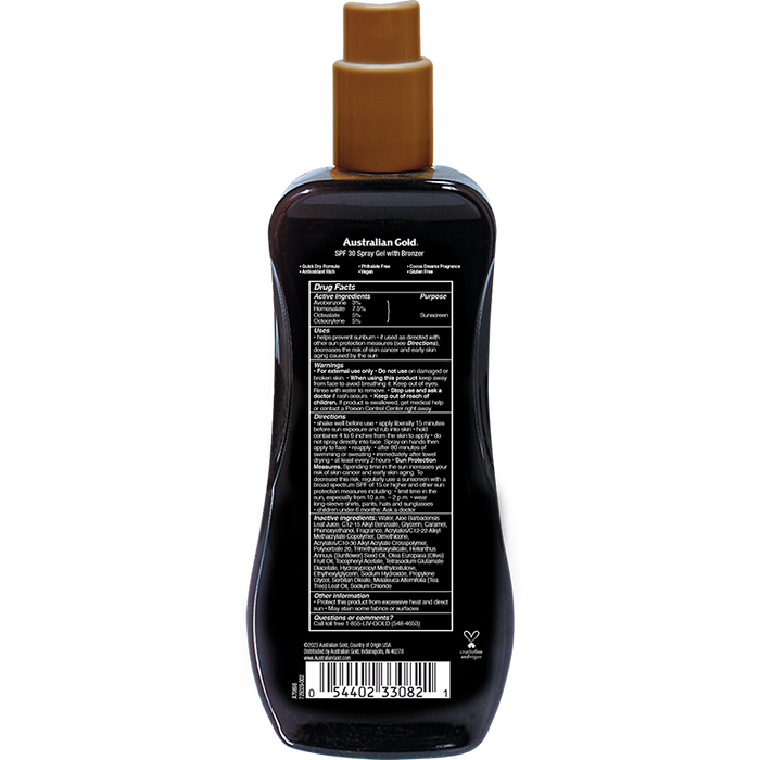 Australian Gold SPF 30 Spray Gel Bronzer 8 fl oz