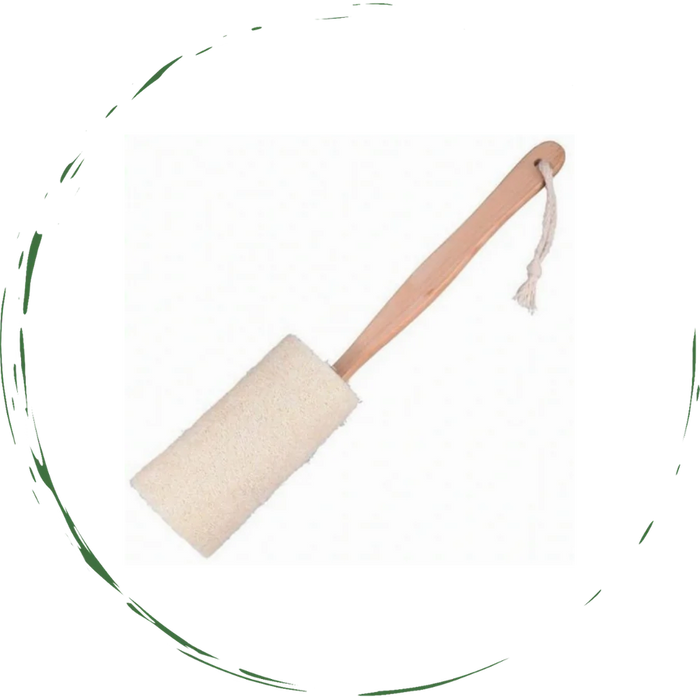 Natural Loofah Bath Brush w/Long Handle.